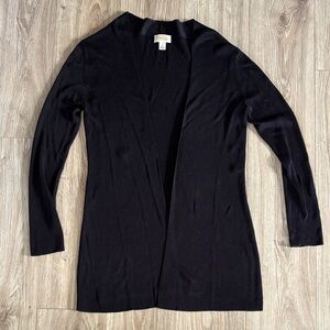 Talbots Black Open Front Cardigan
